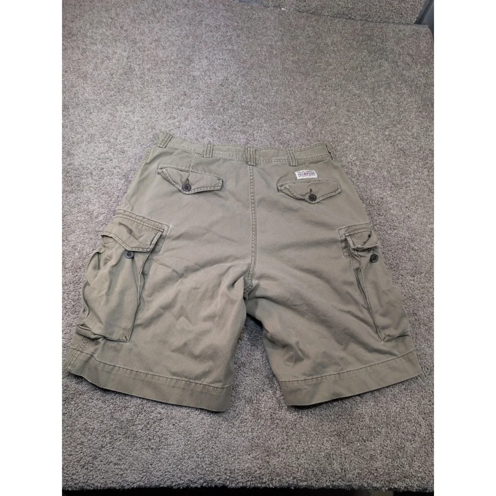 Polo Ralph Lauren Mens Olive Green Cotton Twill Cargo‎ Shorts Size 34 Utility